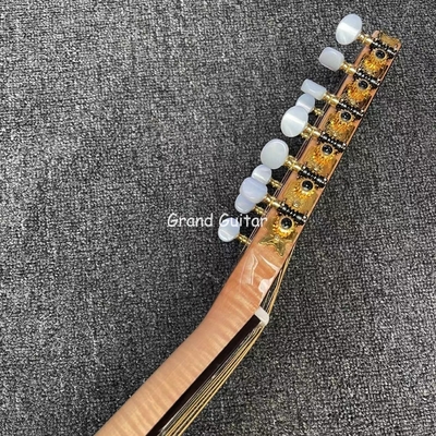 41 Inch Gloss Finishing 12 Strings Flamed Maple Neck Solid KOA Wood Acoustic Guitar Steel String Musical Instrument for Sale supplier