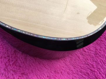 Custom body cut acoustic guitar Real abalone solid top SP14 electric acoustic guitar supplier