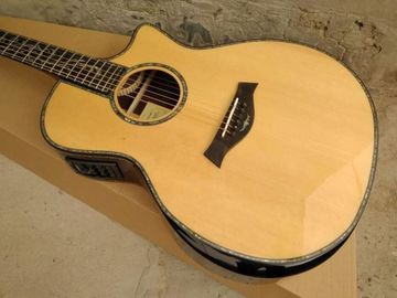 Custom body cut acoustic guitar Real abalone solid top SP14 electric acoustic guitar supplier