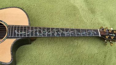 Custom body cut acoustic guitar Real abalone solid top SP14 electric acoustic guitar supplier