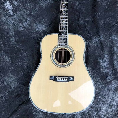 Custom Martin Style Deluxe D-100AA All Solid Wood 41 Inch D Type Spruce Acoustic Guitar Abalone supplier