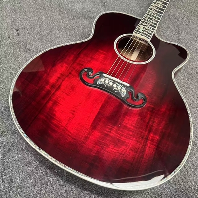 Custom Deluxe SJ200 Solid KOA Top Cutaway Jumbo Acoustic Guitar, Solid KOA Back Side, 43 Inch Gibson Style supplier