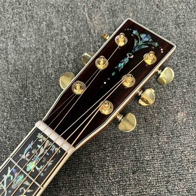 Left Handed D Body Solid Koa Top Acoustic Guitar with KOA Wood Back Side Abalone Binding Life Tree Inlay Deluxe KOA Guitar OEM supplier