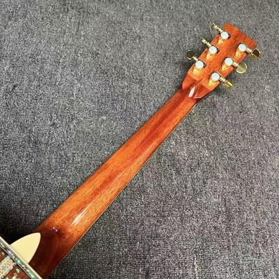 Left Handed D Body Solid Koa Top Acoustic Guitar with KOA Wood Back Side Abalone Binding Life Tree Inlay Deluxe KOA Guitar OEM supplier