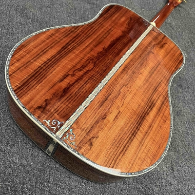 Left Handed D Body Solid Koa Top Acoustic Guitar with KOA Wood Back Side Abalone Binding Life Tree Inlay Deluxe KOA Guitar OEM supplier