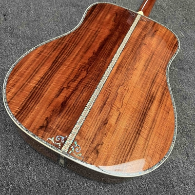 Left Handed D Body Solid Koa Top Acoustic Guitar with KOA Wood Back Side Abalone Binding Life Tree Inlay Deluxe KOA Guitar OEM supplier