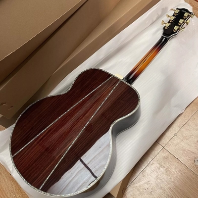 Custom Gibson Style Crown Monarch Type Sunburst Color SJ200 ALL Solid Wood Jumbo Acoustic Guitar supplier