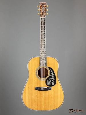 Custom Martin Style D-50 Limited-Edition Dreadnought Acoustic Guitar Natural with Herringbone Binding, Solid Wood Guitar supplier