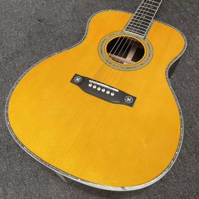 Custom Solid Spruce OM Body Solid Rosewood Back Side Acoustic Electric Guitar Abalone Binding supplier