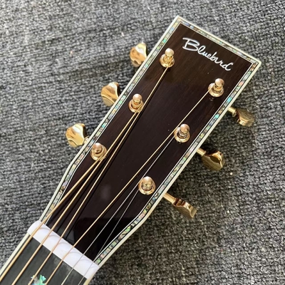 Custom Logo on Headstock, Solid Spruce OM Body Solid Rosewood Back Side Acoustic Electric Guitar Abalone Binding supplier