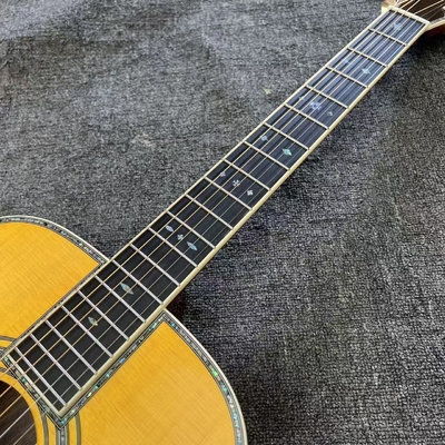 Custom Logo on Headstock, Solid Spruce OM Body Solid Rosewood Back Side Acoustic Electric Guitar Abalone Binding supplier
