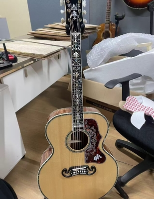 Custom 43 INCH SJ200 JUMBO SOLID Back Side Acoustic Electric Guitar Abalone Binding supplier