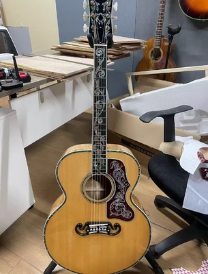Custom 43 INCH SJ200 JUMBO SOLID Back Side Acoustic Electric Guitar Abalone Binding supplier