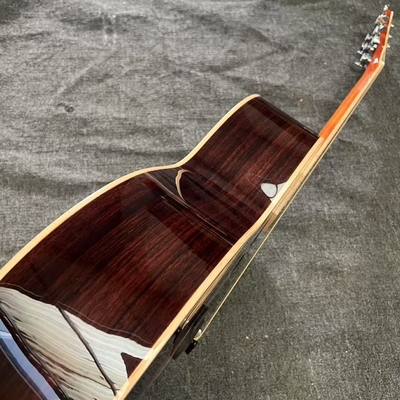 Custom Taylor Style 818 Body Deep Sunburst Solid Rosewood Back Side Acoustic Guitar X Bracing Bone Nut supplier