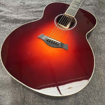 Custom Taylor Style 818 Body Deep Sunburst Solid Rosewood Back Side Acoustic Guitar X Bracing Bone Nut supplier