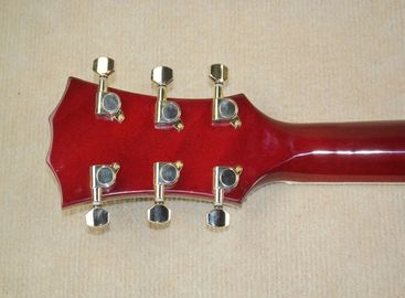 Wholsale Factory custom 21frets T5 classic semi-hollow tobacco sunburst folk acoustic guitar with bird inlay supplier