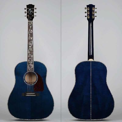 Custom Gibson Style Solid Adirondack Spruce Top Solid Tiger Maple Back Side J-45 Acoustic Guitar in Blue supplier