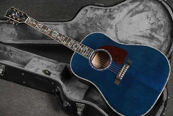 Custom Gibson Style Solid Adirondack Spruce Top Solid Tiger Maple Back Side J-45 Acoustic Guitar in Blue supplier