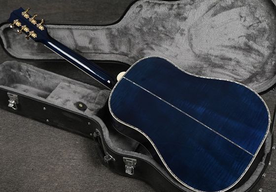 Custom Gibson Style Solid Adirondack Spruce Top Solid Tiger Maple Back Side J-45 Acoustic Guitar in Blue supplier
