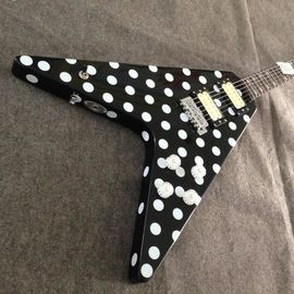 Stock Randy Rhoads Guitar Harpoon Polka Dot Flying V standard electric Guitar Replica Collectible supplier