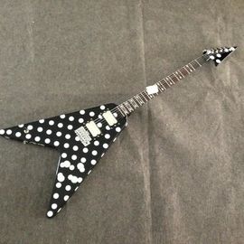Stock Randy Rhoads Guitar Harpoon Polka Dot Flying V standard electric Guitar Replica Collectible supplier