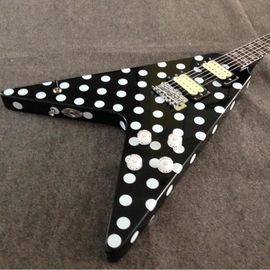 Stock Randy Rhoads Guitar Harpoon Polka Dot Flying V standard electric Guitar Replica Collectible supplier