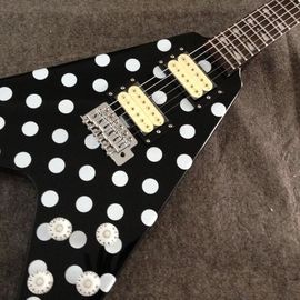 Stock Randy Rhoads Guitar Harpoon Polka Dot Flying V standard electric Guitar Replica Collectible supplier