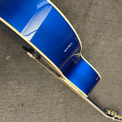 Custom Flamed Maple Back Side 43 Inch Jumbo Acoustic Guitar with Abalone Inlay in Blue Sunburst supplier