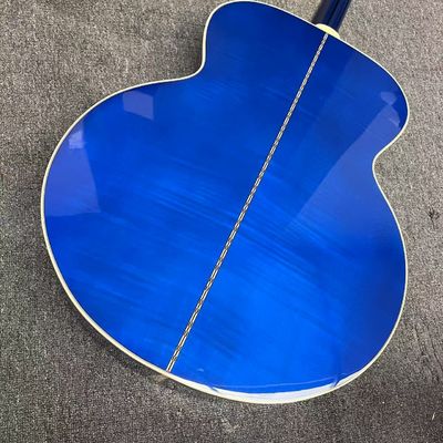 Custom Flamed Maple Back Side 43 Inch Jumbo Acoustic Guitar with Abalone Inlay in Blue Sunburst supplier