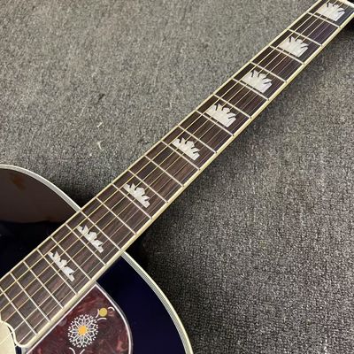 Custom Flamed Maple Back Side 43 Inch Jumbo Acoustic Guitar with Abalone Inlay in Blue Sunburst supplier