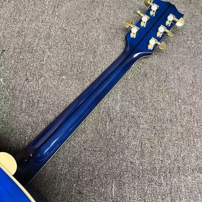 Custom Flamed Maple Back Side 43 Inch Jumbo Acoustic Guitar with Abalone Inlay in Blue Sunburst supplier