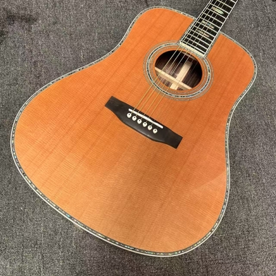 Custom M Style Solid Cedar Top D45caa Dreadnought Acoustic Guitar with Solid Rosewood Back Side, customized logo on headstock supplier