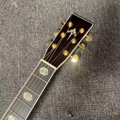 Custom M Style Solid Cedar Top D45caa Dreadnought Acoustic Guitar with Solid Rosewood Back Side, customized logo on headstock supplier