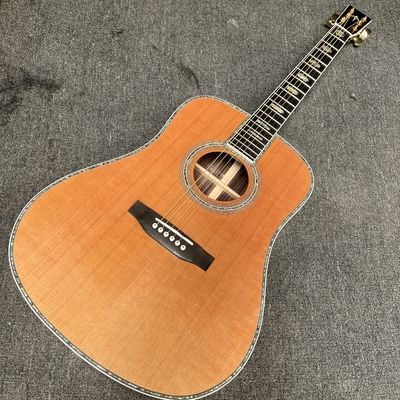 Custom M Style Solid Cedar Top D45caa Dreadnought Acoustic Guitar with Solid Rosewood Back Side, customized logo on headstock supplier