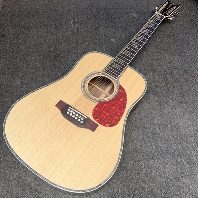 Custom M Style 12 Strings Solid Spruce Top Dreadnought Acoustic Guitar, Customized Logo on Headstock supplier