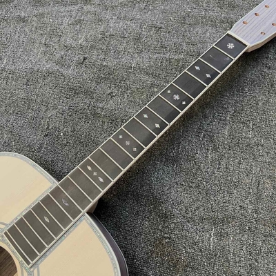 Custom Solid Spruce Top OM Kits Acoustic Guitar without Finishing, Customized Logo on Headstock supplier
