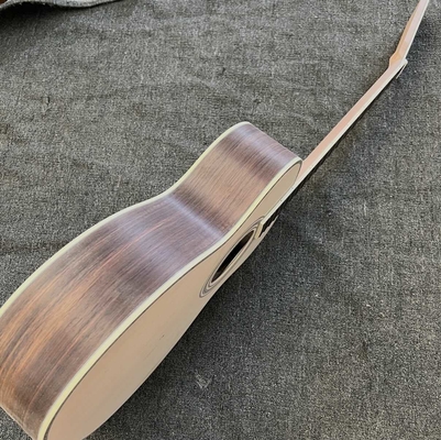 Custom Solid Spruce Top OM Kits Acoustic Guitar without Finishing, Customized Logo on Headstock supplier