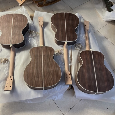 Custom Solid Spruce Top OM Kits Acoustic Guitar without Finishing, Customized Logo on Headstock supplier