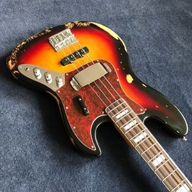 Hot sell 1959 relic Jazz bass basswood body with 4 strings electric bass in sunburst color supplier