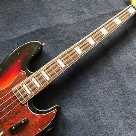 Hot sell 1959 relic Jazz bass basswood body with 4 strings electric bass in sunburst color supplier