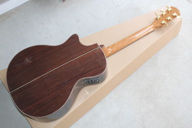 Wholesale- Factory custom 41'' 20 frets 916 cutaway body natural wood color acoustic guitar with solid top,golden tuners supplier