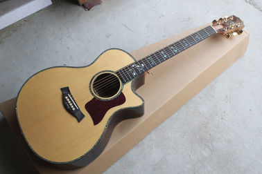 Wholesale- Factory custom 41'' 20 frets 916 cutaway body natural wood color acoustic guitar with solid top,golden tuners supplier