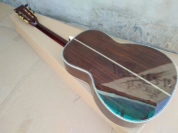 Wine red 39 inch 000 style acoustic guitar,Real Abalone inlays,Ebony fingerboard,Solid spruce top acoustic guitar supplier