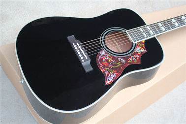 Wholesale custom 41&quot; cherry red/black hummingbird acoustic guitar with rosewood fretboard,Can add fishman pickups supplier