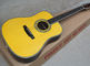 Factory custom yellow 41&quot; full solid OM 42 acoustic guitar with ebony fretboard,Abalone binding and inlay,Wilkinson tune supplier