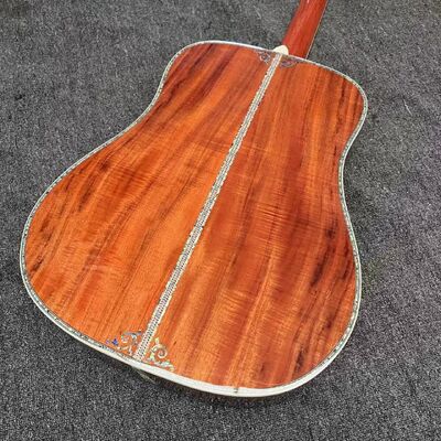 Custom 6/12 Strings Solid KOA Back Side Abalone Binding Acoustic Guitar with Customized Logo in Abalone supplier