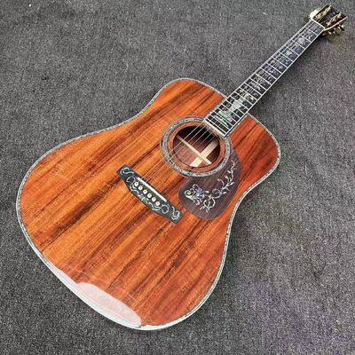 Custom 6/12 Strings Solid KOA Back Side Abalone Binding Acoustic Guitar with Customized Logo in Abalone supplier
