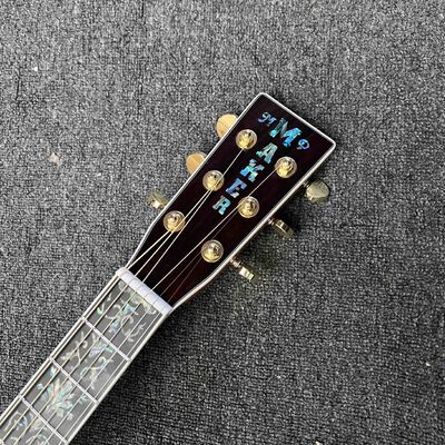 Custom 6/12 Strings Solid KOA Back Side Abalone Binding Acoustic Guitar with Customized Logo in Abalone supplier