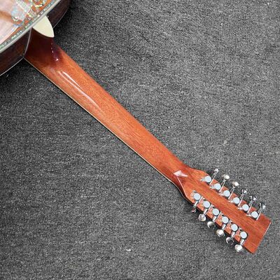 Custom 6/12 Strings Solid KOA Back Side Abalone Binding Acoustic Guitar with Customized Logo in Abalone supplier