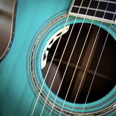 Custom O28 Parlor Solid Rosewood Back Side Acoustic Guitar with 45mm Nut Width small O Guitar in Satin Blue Finishing supplier